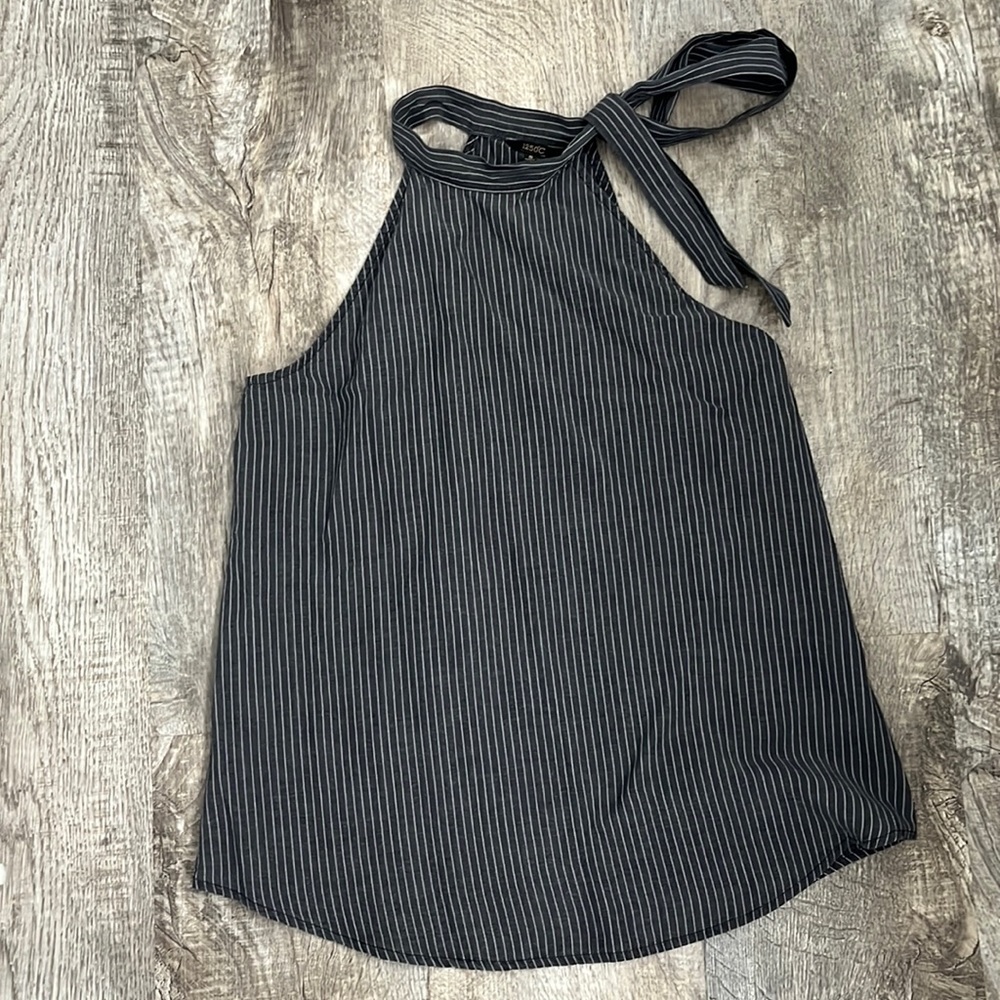 120 degree Celsius halter pinstripe top